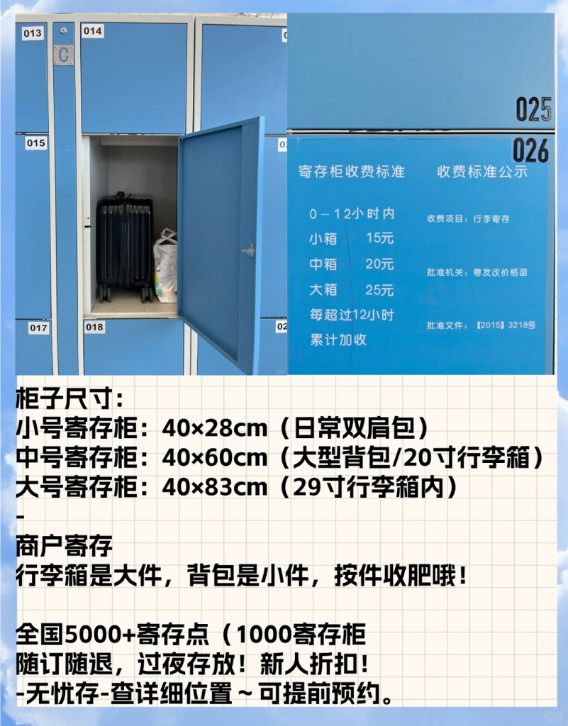 行李寄存有五种地方场景哦！整理分享下